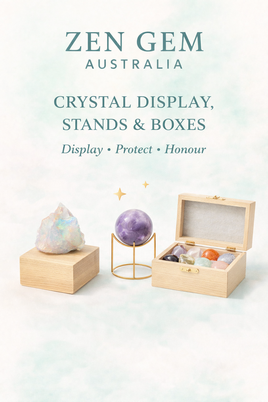 CRYSTAL STANDS & BOXES Display • Protect • Honour – Zen Gem Australia