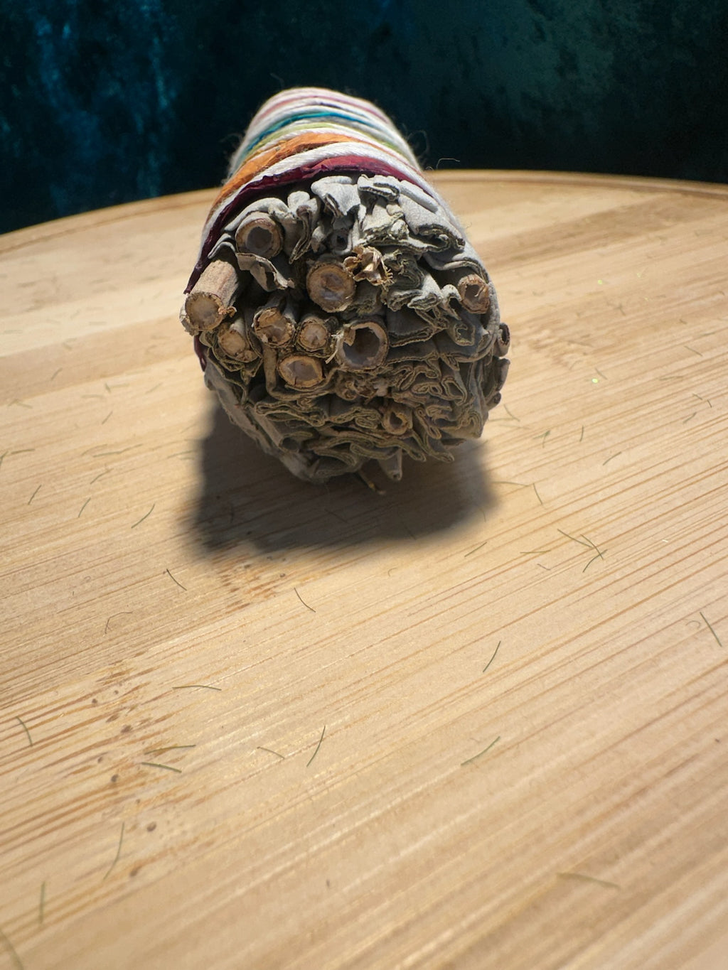 Rainbow 7 Chakra White Sage Rose Petal Smudge Stick 10cm ~ Realign Your Energy